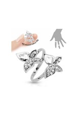 Double Butterfly Multi-Pave Gems Mid-Ring / Toe Ring
