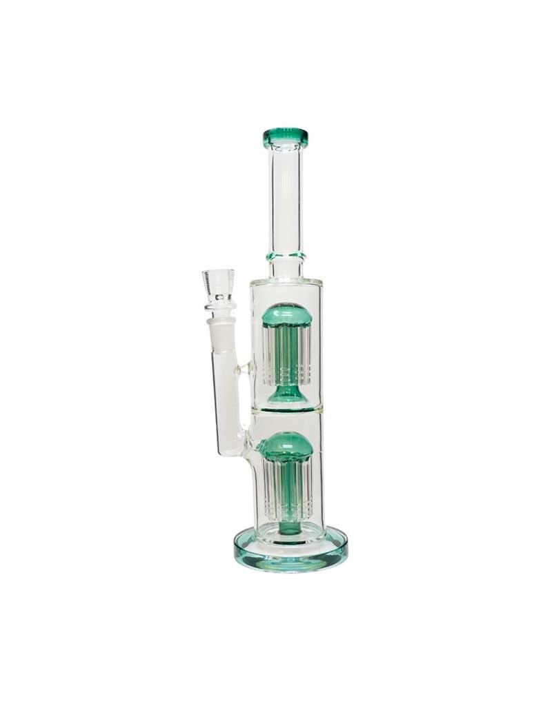 14" Straight Double Tree Water Pipe