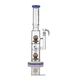 16" Hipster Straight Tube Double Worked Perc Water Pipe