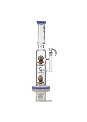 16" Hipster Straight Tube Double Worked Perc Water Pipe