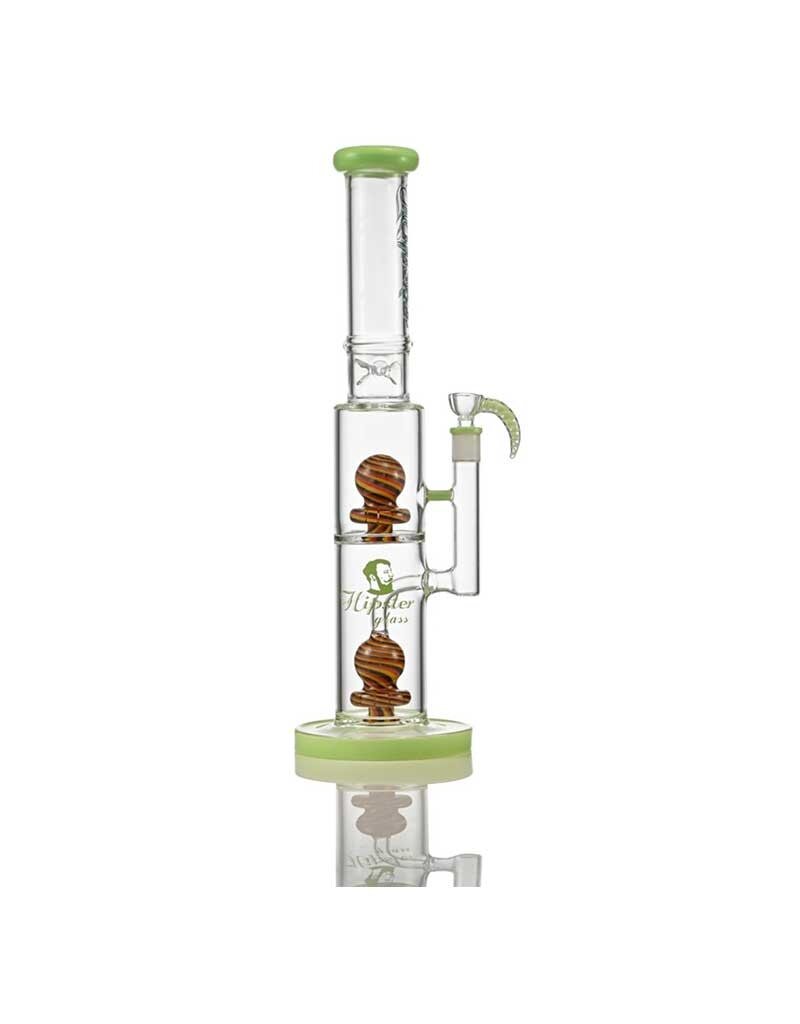 16" Hipster Straight Tube Double Worked Perc Water Pipe