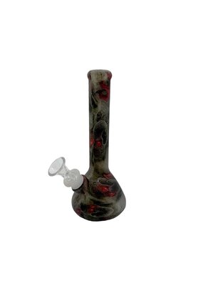 7" Glow In The Dark Skull Dragon Claw Silicone Water Pipe