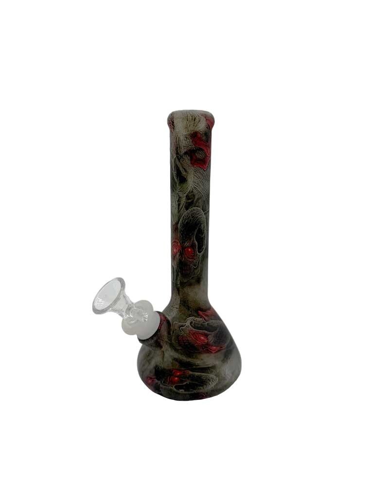 7" Glow In The Dark Skull Dragon Claw Silicone Water Pipe