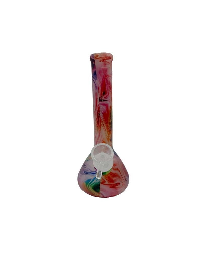 7" Glow In The Dark Tie Dye Swirl Silicone Water Pipe