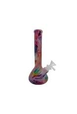 7" Glow In The Dark Tie Dye Swirl Silicone Water Pipe