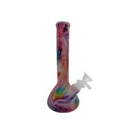 7" Glow In The Dark Tie Dye Swirl Silicone Water Pipe