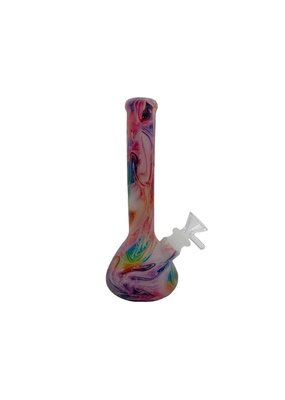 7" Glow In The Dark Tie Dye Swirl Silicone Water Pipe