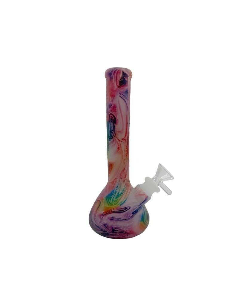 7" Glow In The Dark Tie Dye Swirl Silicone Water Pipe