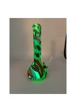 7" Glow In The Dark Graffiti Silicone Water Pipe