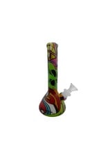 7" Glow In The Dark Graffiti Silicone Water Pipe
