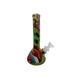7" Glow In The Dark Graffiti Silicone Water Pipe
