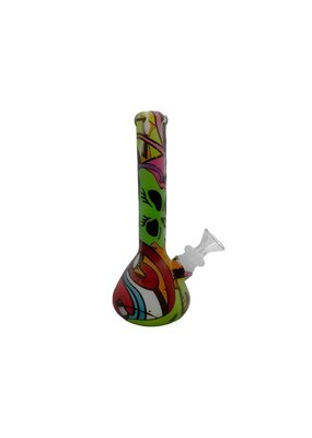 7" Glow In The Dark Graffiti Silicone Water Pipe