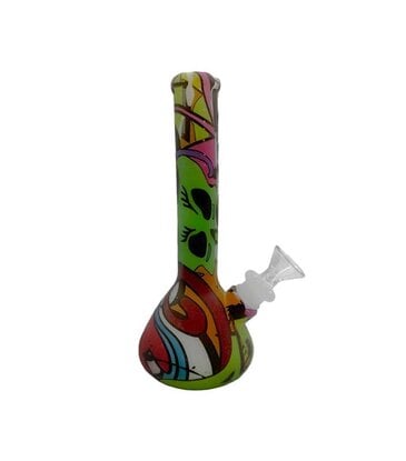 7" Glow In The Dark Graffiti Silicone Water Pipe