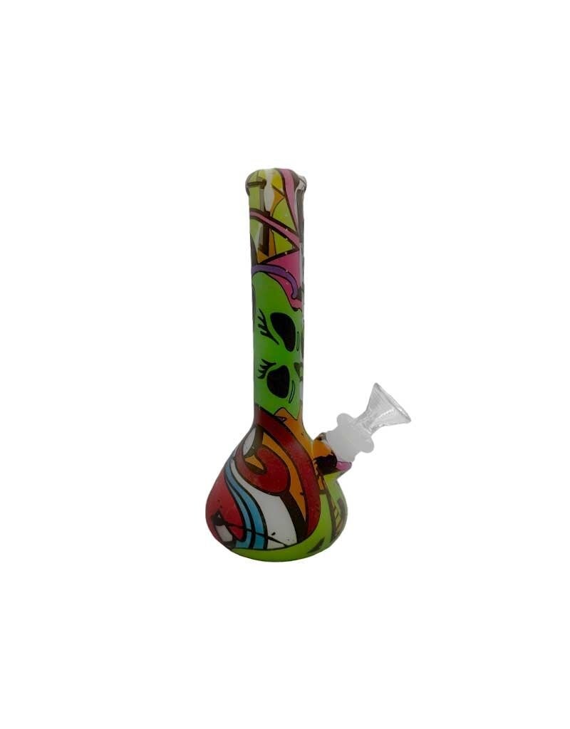 7" Glow In The Dark Graffiti Silicone Water Pipe
