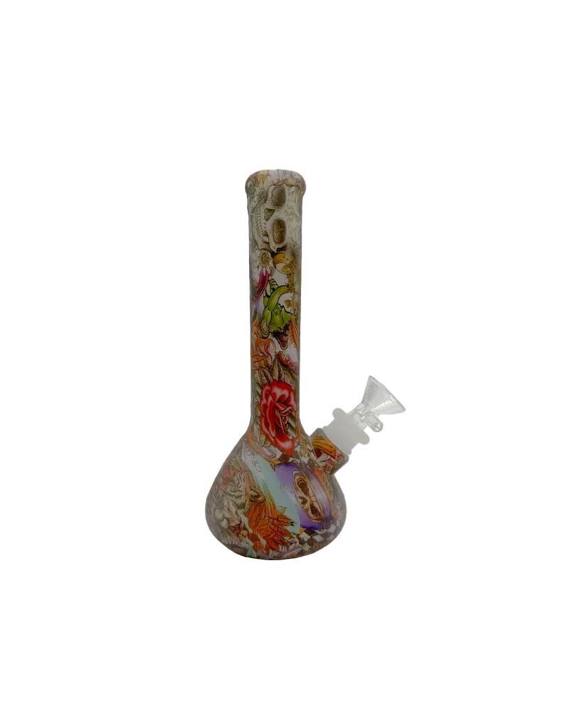7" Glow In The Dark Tattoo Sleeve Silicone Water Pipe