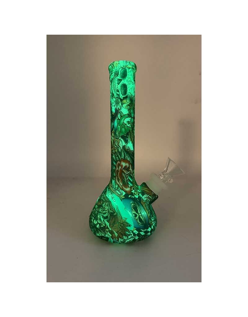 7" Glow In The Dark Tattoo Sleeve Silicone Water Pipe