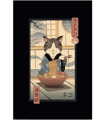 Vincent Trinidad - Neko Ramen Ukiyoe Poster 24" x 36"