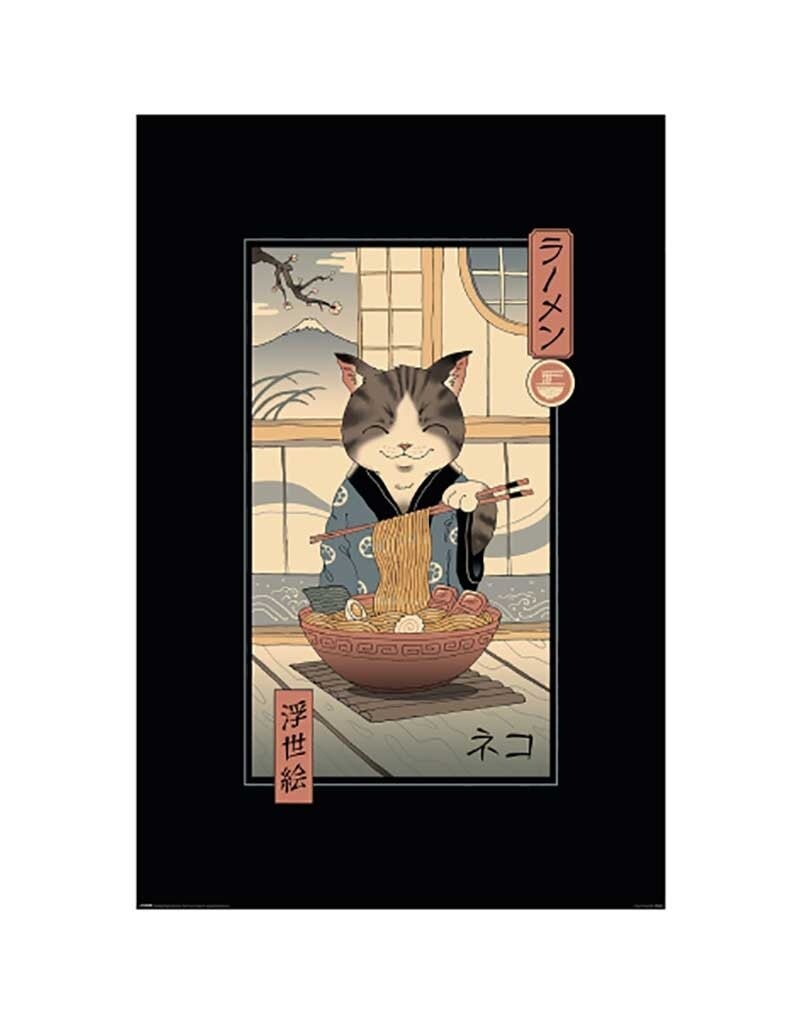 Vincent Trinidad - Neko Ramen Ukiyoe Poster 24" x 36"