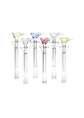 9mm Color Wrap Funnel Slide Water Pipe Bowl