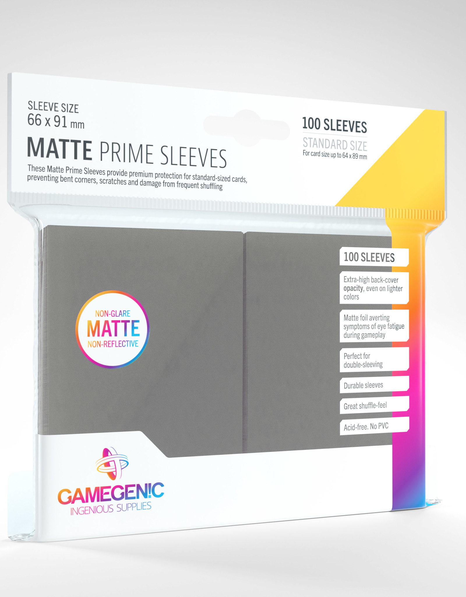 Sleeves: Matte Prime (100) Dark Grey