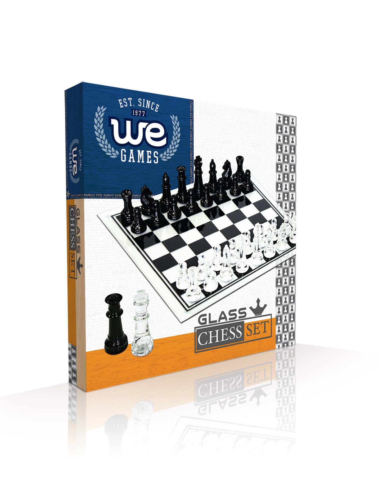 Chess Set: Black and Clear Glass