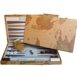 Backgammon Set: 18 Inch Map Design