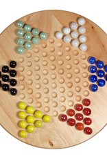 Chinese Checkers Set with Glass Marbles 11.5 Inch