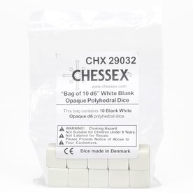 Chessex Chessex D6 Blank Dice (10) Opaque White