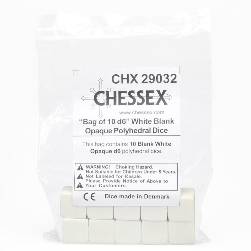 Chessex Chessex D6 Blank Dice (10) Opaque White