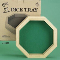Koplow Dice Tray: Octagon 10 Inch Wood Dice Tray