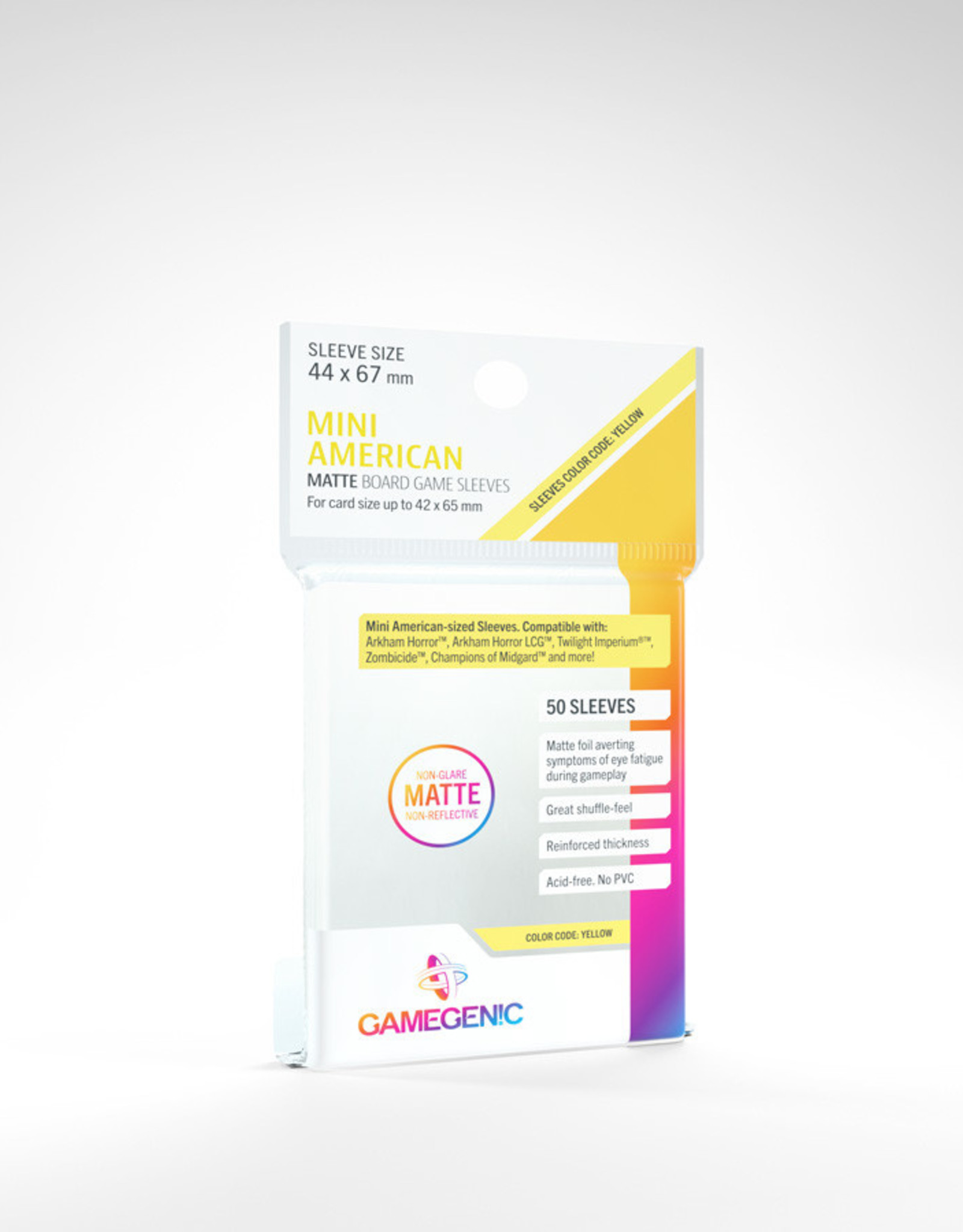 (July 3, 2026) Matte Board Game Sleeves: Mini American (50) (Yellow)
