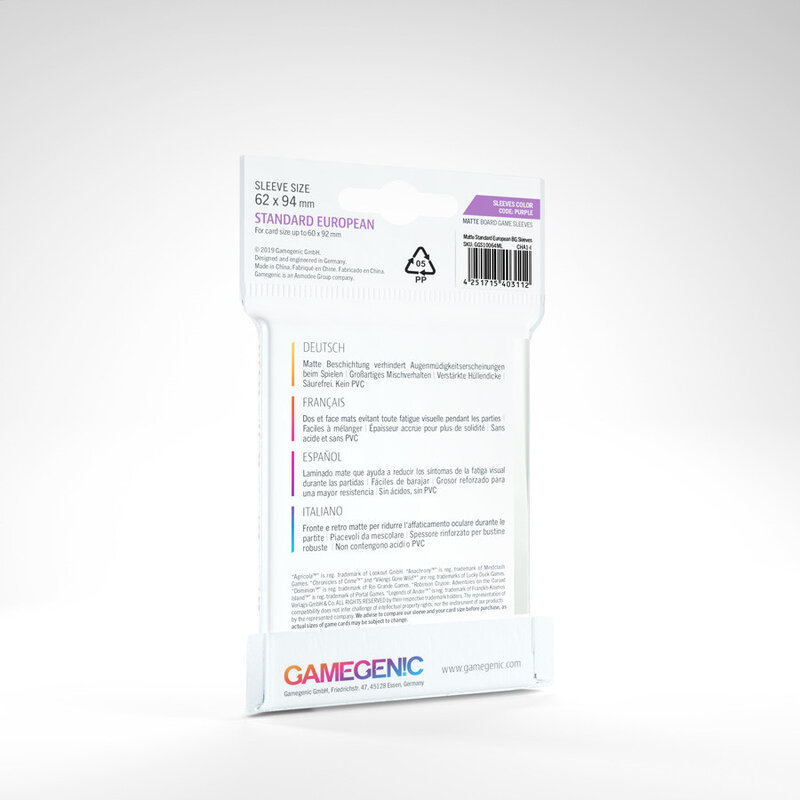 Matte Board Game Sleeves: Standard European (50) (Purple)