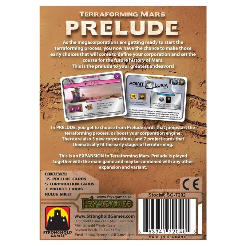 Stronghold Games Terraforming Mars Prelude Expansion
