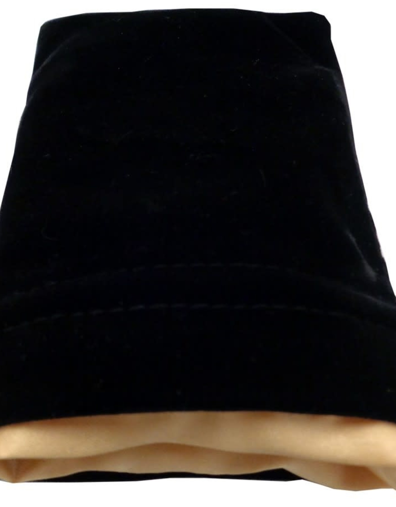 FanRoll Dice Bag: 4 x 6 inch Black Velvet with Gold Lining