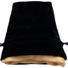 FanRoll Dice Bag: 4 x 6 inch Black Velvet with Gold Lining