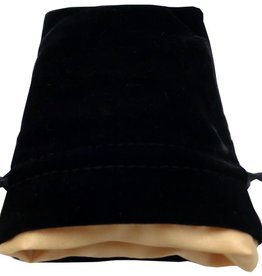 FanRoll Dice Bag: 4 x 6 inch Black Velvet with Gold Lining