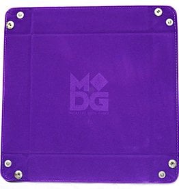 Metallic Dice Games Dice Tray: Velvet Folding with Leather Backing Purple