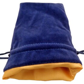 FanRoll Dice Bag: 4in x 6in Blue Velvet with Gold Satin Lining