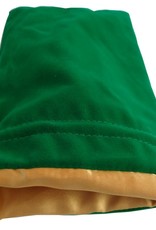 FanRoll Dice Bag: 6in x 8in LARGE Green Velvet with Gold Satin Lining