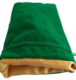 FanRoll Dice Bag: 6in x 8in LARGE Green Velvet with Gold Satin Lining