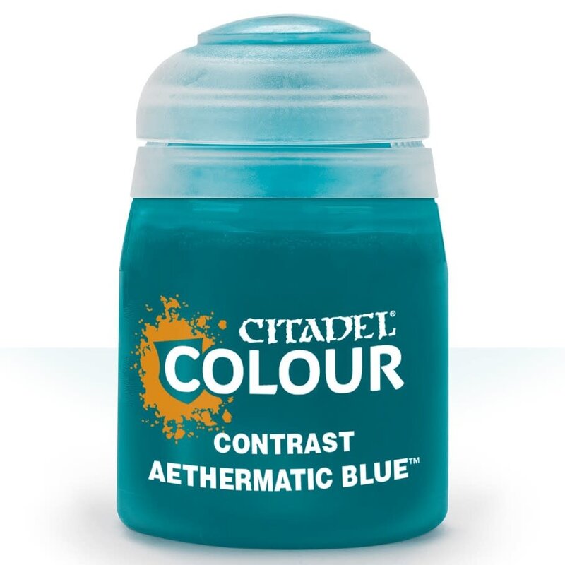 Citadel Contrast Paint: Aethermatic Blue.
