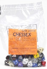 Chessex Assorted D10 Dice: Bag of Opaque Dice (50)