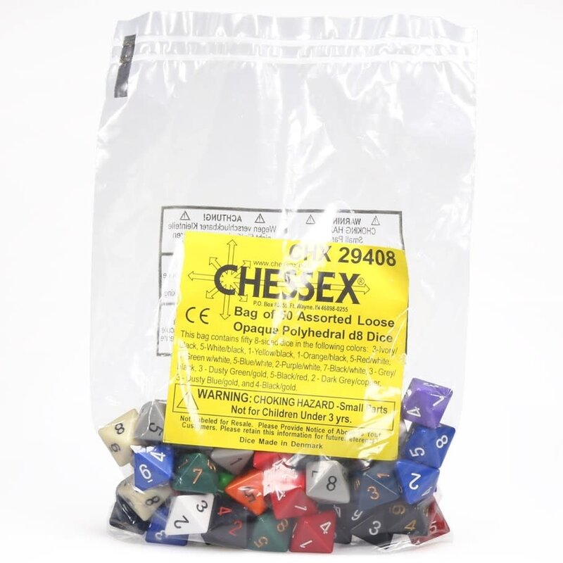 Chessex Assorted D8 Dice: Bag of Assorted Dice (50)