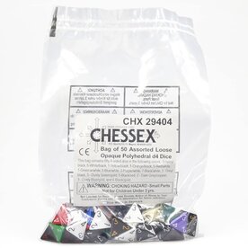 Chessex Assorted D4 Dice: Bag of Opaque Dice (50)