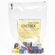 Chessex Assorted D6 Dice: Bag of Opaque Dice (50)