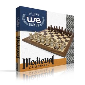 Chess Set: Medieval Polystone Pieces with 15 Inch Board