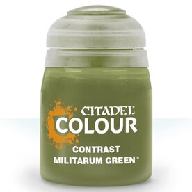 Citadel Contrast Paint: Militarum Green.