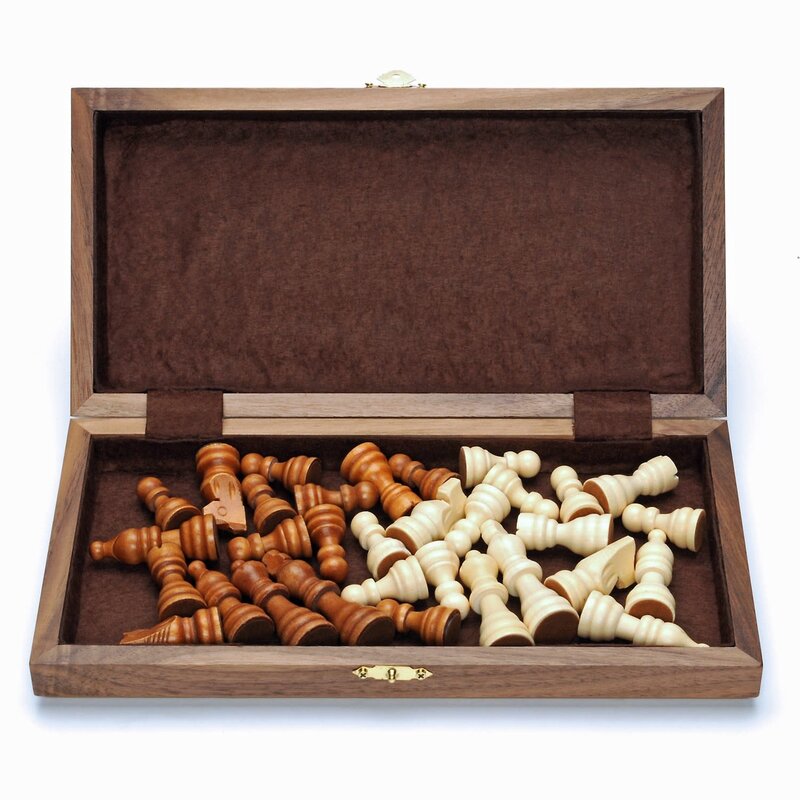 Magnetic Chess Set: 11 Inch Walnut Board