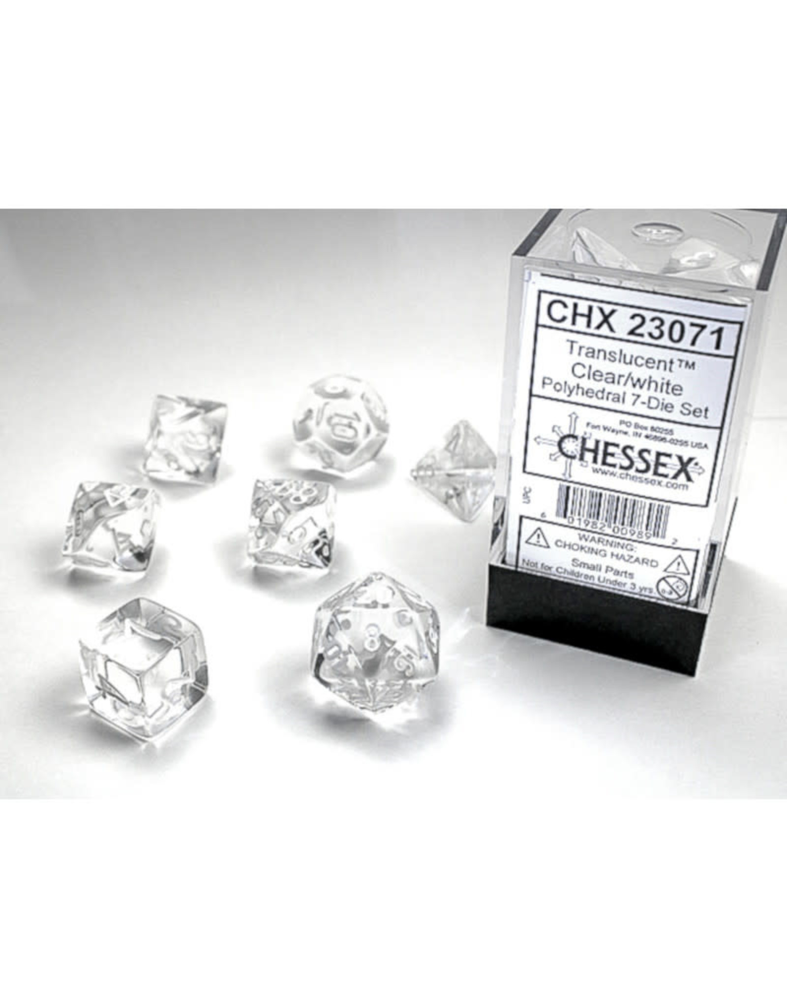 Chessex Polyhedral Dice Set (7) Translucent Clear