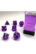 Chessex Polyhedral Dice Set: Translucent Purple/White (7)